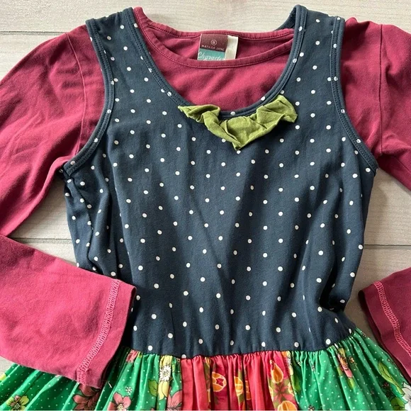 Matilda Jane Floral Tank Dress & Burgundy Shirt - Picture 2 of 4